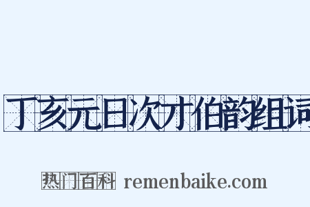 丁亥元日次才伯韵组词是什么意思的图片
